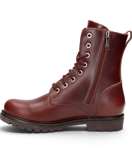 Panama Jack Women's Burgundy Waterproof Leather Warm Lace-Up Boots - Frisia-B45