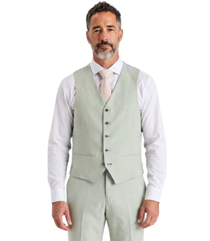 Men's Sage Green 3 Piece Tailored Fit Formal Suit - Belmont