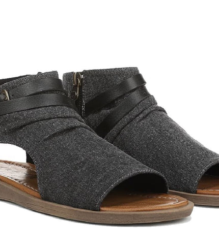 Blowfish Malibu Women's Charcoal Strappy Low Wedge Sandals - Denver