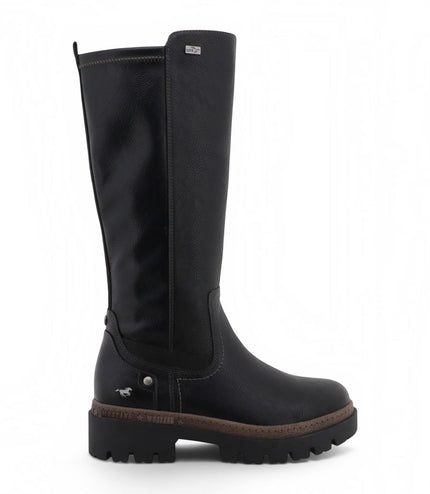 Mustang Women's Black Knee High Chunky Long Winter Boots - M0062001