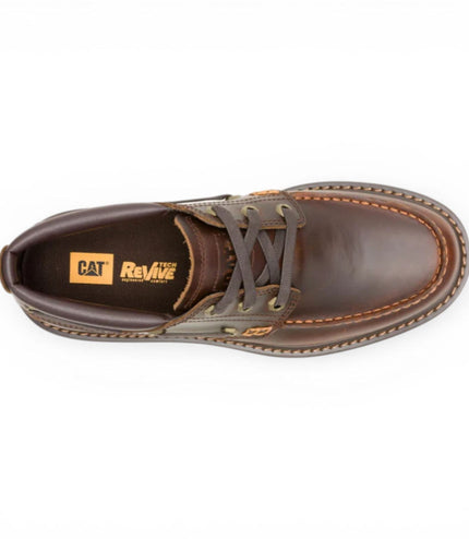 CAT (Caterpillar) Mens Tan Brown Leather Low-Cut Boots - Colorado Boat Lo