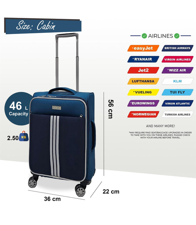 Beverley Cabin Soft Shell Suitcase in Teal