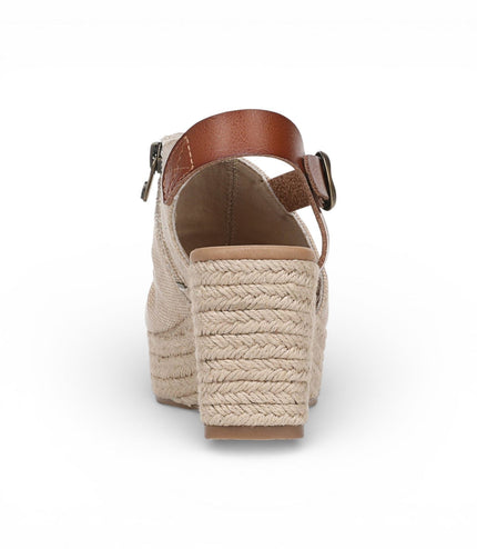 Blowfish Malibu Womens Brown Beige Wedge Slingbacks Heel Sandals - Amira