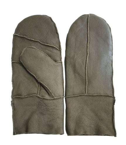 Infinity Leather Womens Green Genuine Real Sheepskin Mittens Warm Gloves