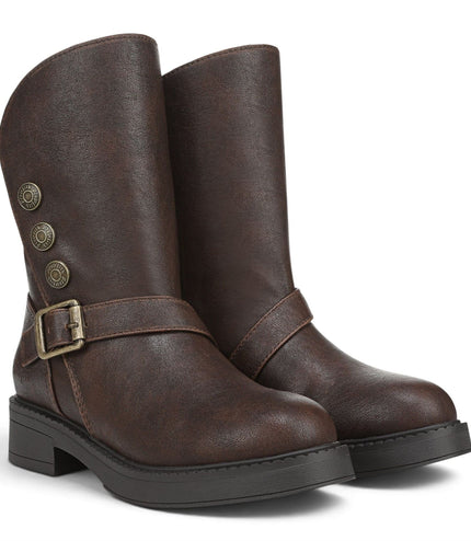 Blowfish Malibu Women's Brown Faux Leather Winter Biker Boots - Venice-Cozy