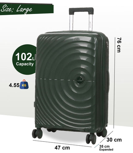 Balranald Large Hard Shell Suitcase in Dark Green