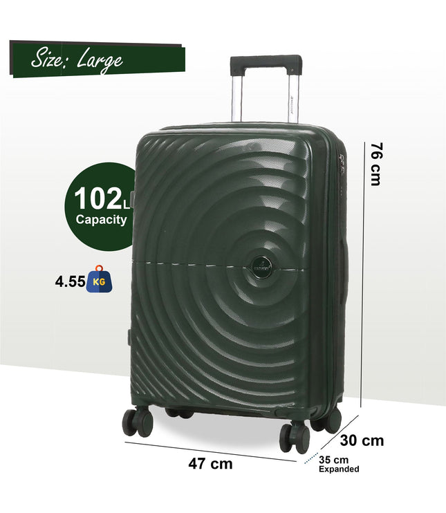 Balranald Large Hard Shell Suitcase in Dark Green