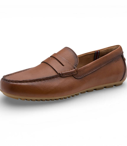 Tamaris Mens Brown Leather Moccasin Loafers Casual Shoes
