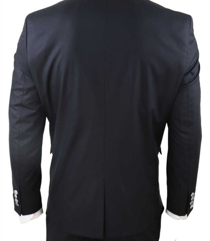 Men's 4 Piece Black Tailored Wedding Suit