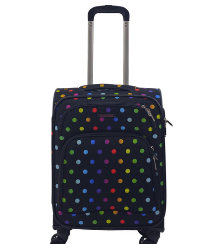 Ashbourne Cabin Soft Shell Suitcase in Dots