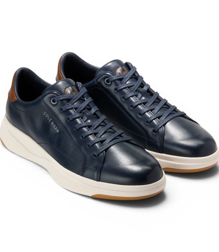 Cole Haan Men's GrandPro Luxe Mile Trainer Blue Leather Sneakers - C42754