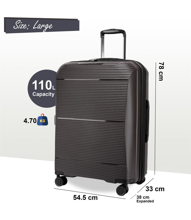 Abiko Large Hard Shell Suitcase in Grey