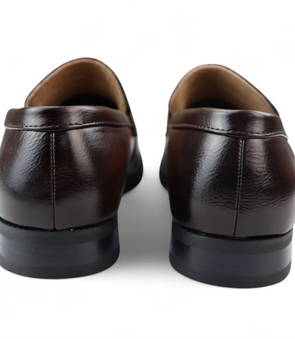 Men's Brown Slip-On Loafers Leather Lined Smart Shoes