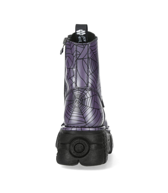 New Rock Purple Leather Gothic Military Biker Boots - MILI083CCT-C122