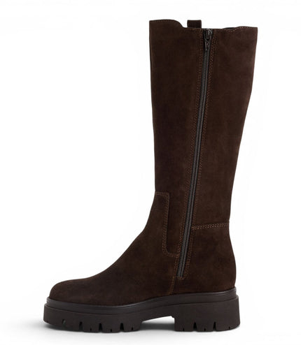 Tamaris Women’s Brown Leather Knee High Platform Heel Long Boots - 25608-41