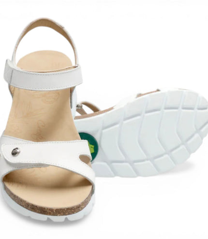 Panama Jack Women's Wedge White Leather Platform Sandals -  Sulia B1