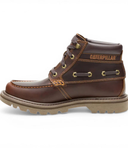CAT (Caterpillar) Mens Tan Brown Leather Hiking Ankle Boots - Colorado Boat-Mid