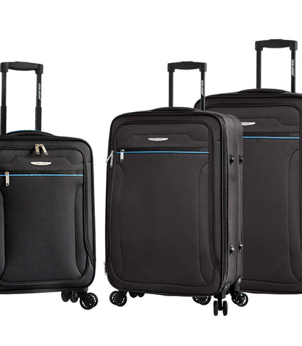 Cinderford Set of 3 Soft Shell Suitcase in Black