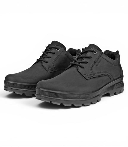 Ecco Men's Black Leather Waterproof Casual Shoes -  Rugged Track 25