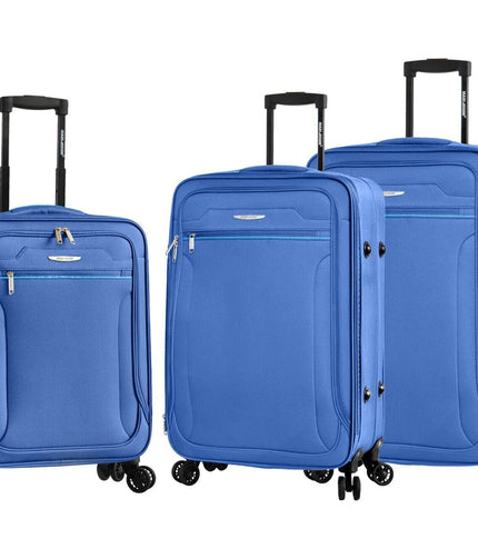 Cinderford Set of 3 Soft Shell Suitcase in Blue