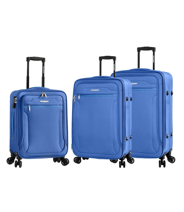 Cinderford Set of 3 Soft Shell Suitcase in Blue