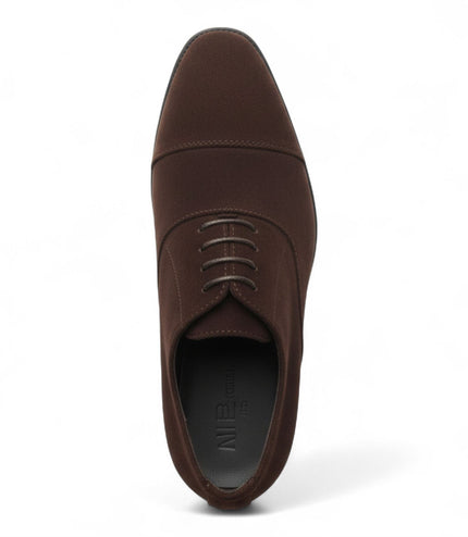 Men's Brown Faux Suede Leather Lace-Up Derby Oxford Shoes