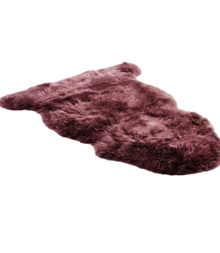 Genuine Burgundy Sheepskin Natural Silky Soft Fluffy Real Wool Rug