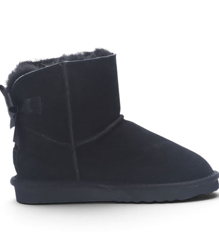 Women's Black Genuine Sheepskin Real Fur Winter Ankle Boots - Eclipse