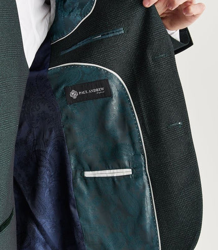 Men's Green Suit Blazer Prince Of Wales Formal Blazer