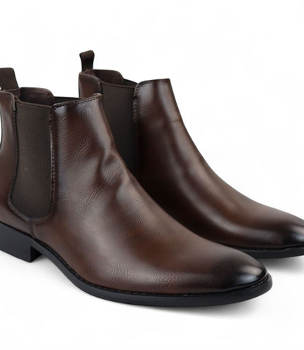 Men's Brown Chelsea Slip-On Office Ankle Boots