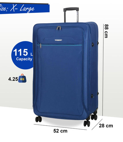 Cinderford Extra Large Soft Shell Suitcase in Blue