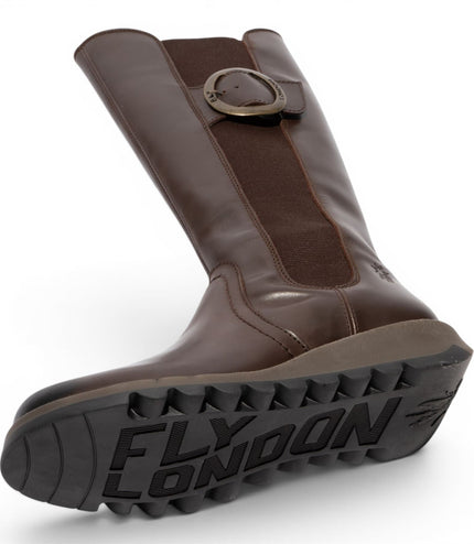Fly London Womens Brown Leather Knee-High Long Boots - SOIF361