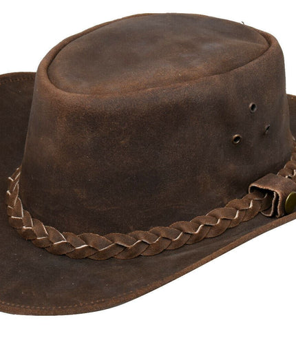 Australian Vintage Brown Western Style Cowboy Outback Real Suede Aussie Bush Hat