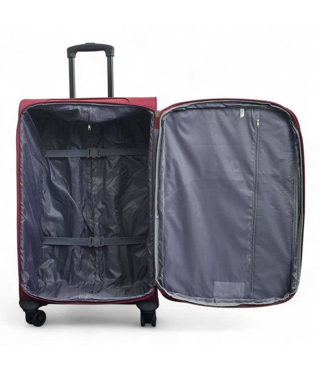 Gosford Set of 4 Soft Shell Suitcase in Burgundy Red
