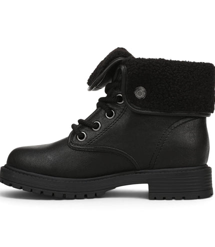 Blowfish Malibu Women's Black Faux Leather Lace Up Winter Boots - Andy-Cozy