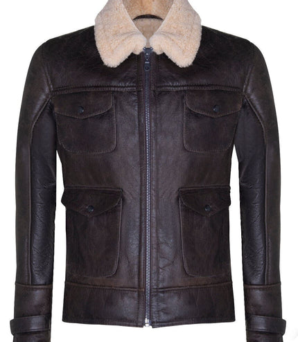Mens Sheepskin Classic Safari Jacket-Arezzo
