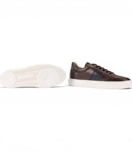 Martinelli Men's Brown Leather Sneakers Trainer Shoes - Hastings