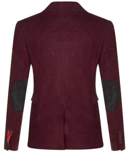 Womens 1920s  Wine Wool Classic Vintage Retro Blazer