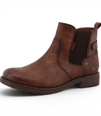 Mustang Women's Brown Faux Leather Chelsea Ankle Boots - M0052002