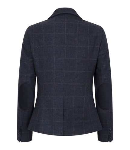 Women's Navy Tailored Fit 2 Piece Set Tweed Formal Blazer Waistcoat