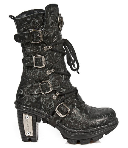 New Rock Ladies Floral Gothic Leather Boots- Neotr005-S25