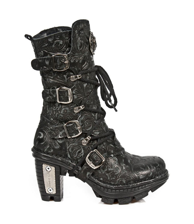 New Rock Ladies Floral Gothic Leather Boots- Neotr005-S25