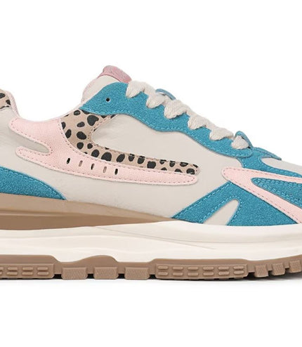 Blowfish Malibu Womens Pink Blue Retro Lace-Up Sneakers - Leo