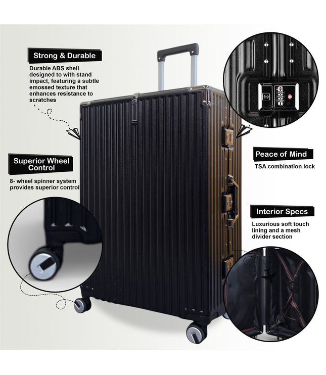 Airdrie Large Hard Shell Suitcase in Black