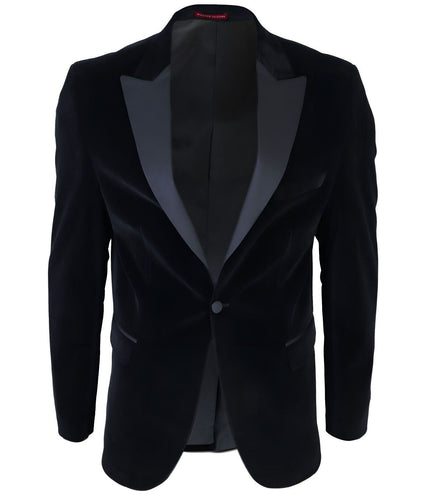 Mens Black Velvet Dinner Tuxedo Suit Jacket Blazer