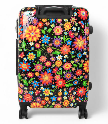 Ballina Medium Hard Shell Suitcase in Black Flower