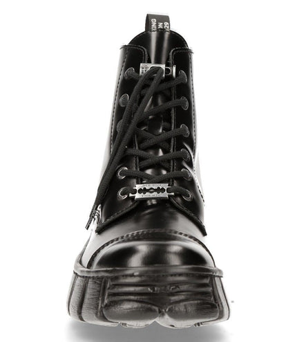 New Rock Leather Gothic Biker Ankle Boots- M-WALL005N-C6