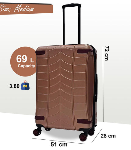 Chilton Medium Hard Shell Suitcase in Rose Gold