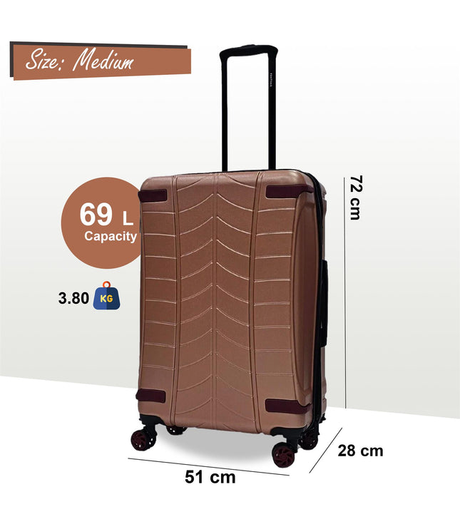 Chilton Medium Hard Shell Suitcase in Rose Gold