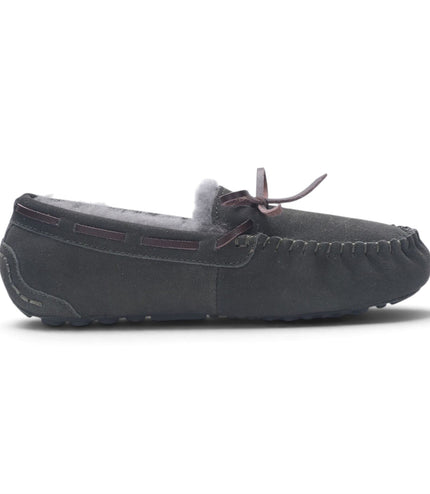 Women's Olive Green Genuine Sheepskin Moccasin Winter Slippers - Aspen